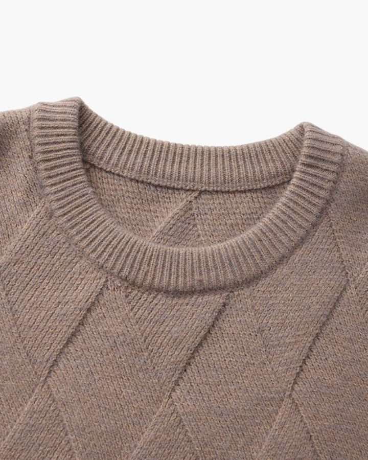 Diamond Knit Crewneck Sweater