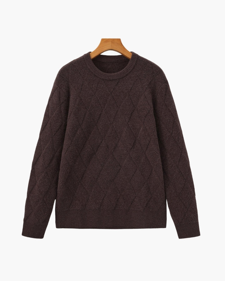 Diamond Knit Crewneck Sweater